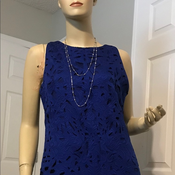 GREYLIN LASER CUT MINI DRESS, SMALL, ROYAL BLUE - Picture 6 of 9